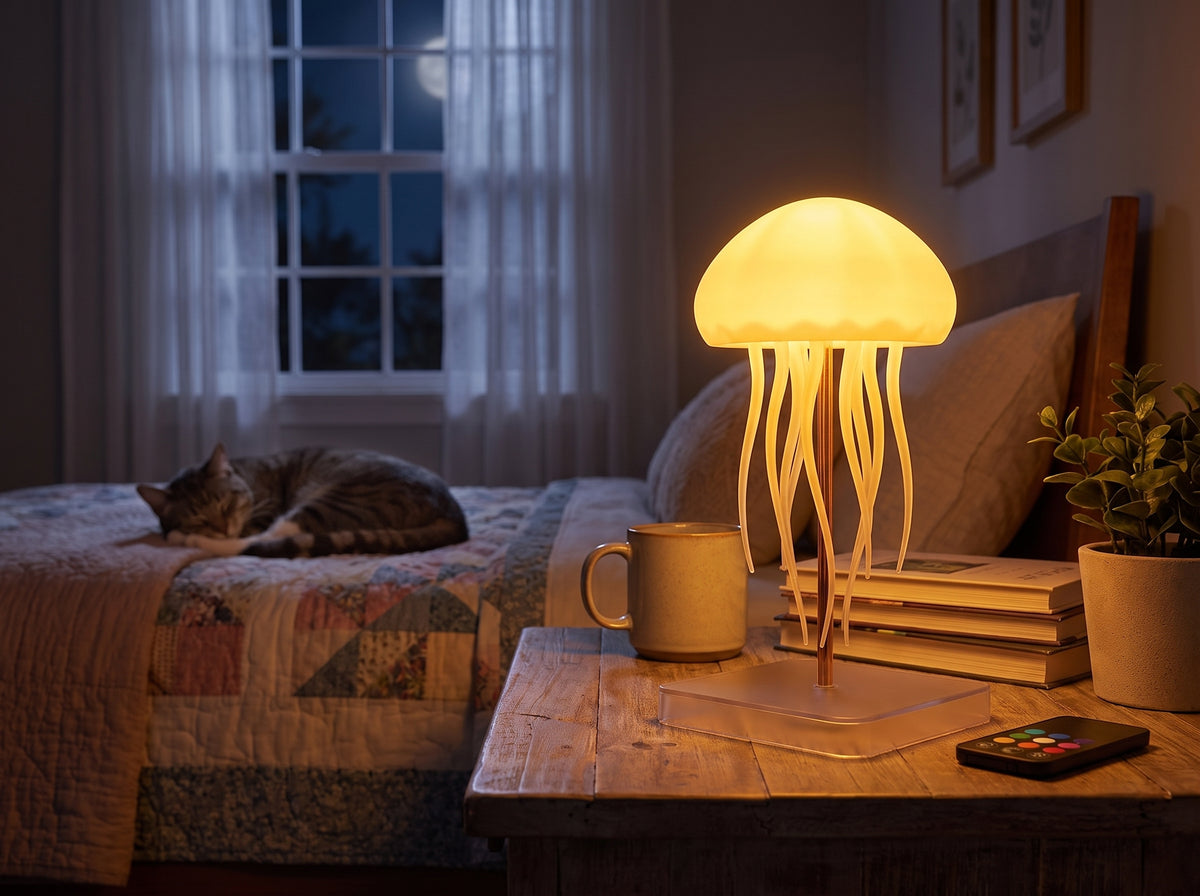 Lámpara LED Interactiva de Medusas | Decoración Ambiental Antiestrés