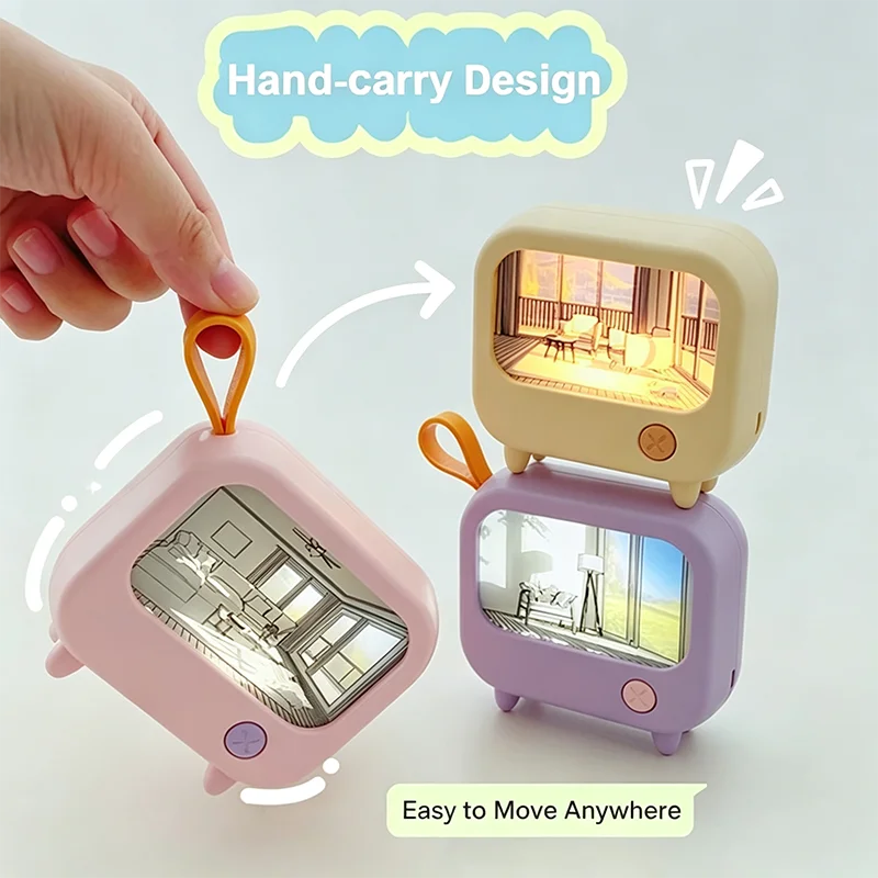 Mini Lámpara Ambiental "Retro TV": Luz de Compañía y Relajación