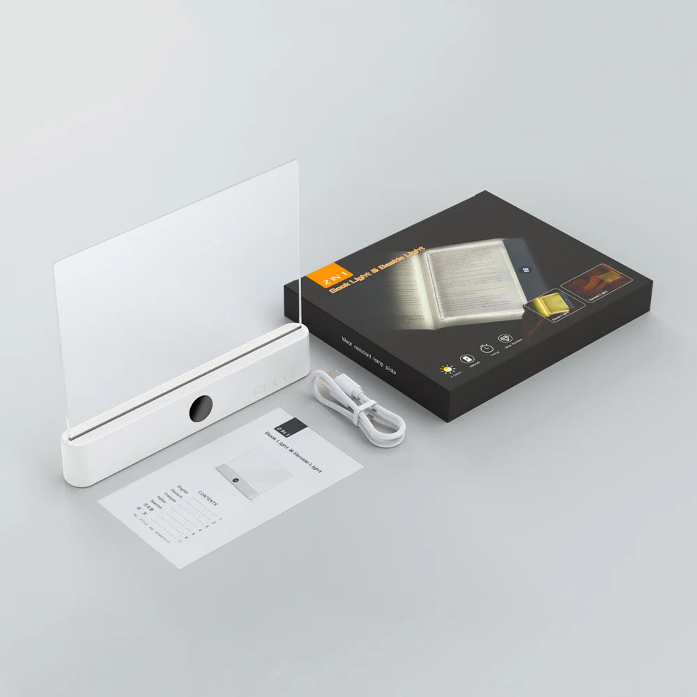 Lámpara de Lectura LED 2 en 1 | Luz de Noche Recargable con Timer